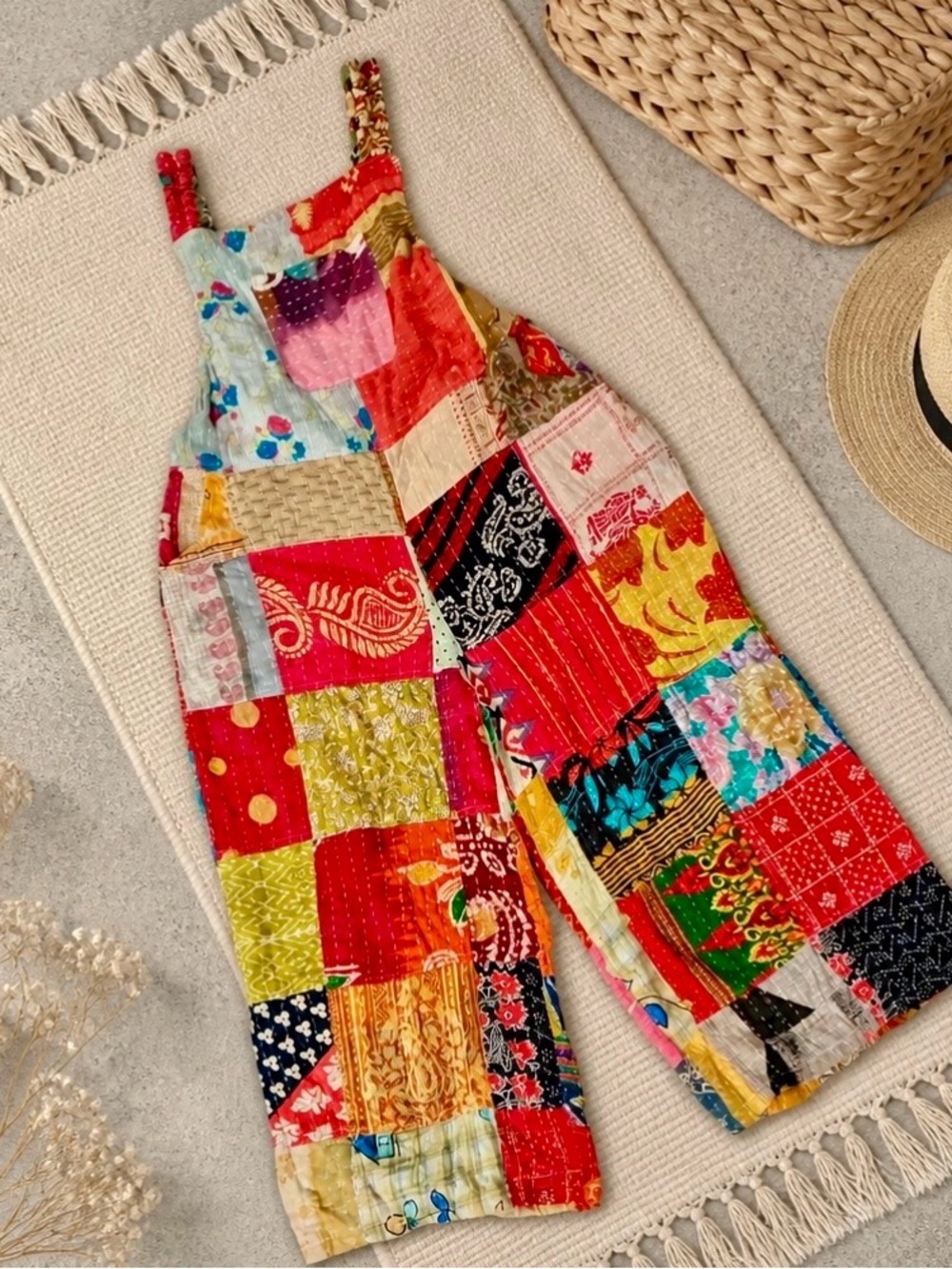 Katmandu OOAK Kantha Patchwork Overalls Free Size (S-XL)